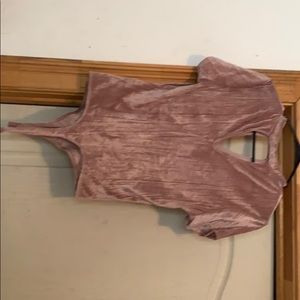 Pink velvet bodysuit